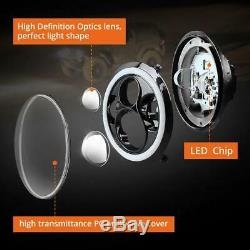 2pcs DOT 7 Inch Round LED Headlight DRL Signal Light For Jeep Wrangler 07-18 JK