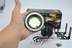 2pcs High Power 3.0 LED COB Fog Lights Projector with White Angel Eye Halo Rings