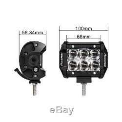 2x 4IN 18W 2700LM CREE Led Work Lights Pods Spot Offroad Lamp For ATV JEEP 4WD