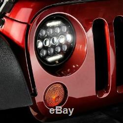 2x 7 Inch LED Headlight Hi/Lo Beam DRL For Jeep Wrangler JK TJ LJ 97-17 Rubicon