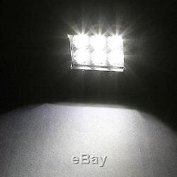 2x 7in 288w Led Driving Work Light Bar Spotlight Tri Row Off Road 4wd Boat Vs 9