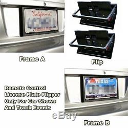 2x Car Flip License Plate Frame Number Shift Turn Off Shutter US Type with Remote