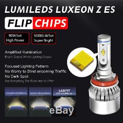 2x LASFIT LS Series 90W H11 H9 H8 LED Headlight Low Beam Fog Light 10000LM 6000K