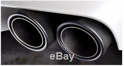 2x Stainless Dual Tip Car Carbon Fiber Exhaust Muffler Pipe 2.5 inlet with Logo