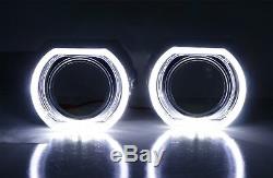 3.0 H1 Bi-Xenon Projector Lens DTM Square LED Halo Ring Shrouds For Headlights