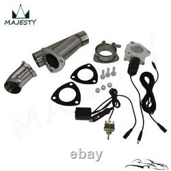 3 Electric Exhaust Catback Downpipe Cutout E-Cut out Valve kit Switch Control