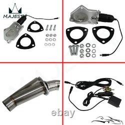 3 Electric Exhaust Catback Downpipe Cutout E-Cut out Valve kit Switch Control