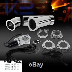3 Remote Electric Exhaust Catback Downpipe Cutout E-Cut Out Valve Kit