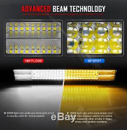 32inch 2520W LED Light Bar Driving Spot Flood Dual Color Lamp For Jeep Truck SUV
