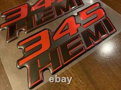 345 HEMI Badges (Pair) For Challenger/Charger/Durango/300/Jeep Grand Cherokee