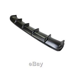 36.6x5 Matte Black Universal Rear Shark Fin Added-on Bumper Lip Diffuser Kit