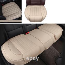3PCS Car Seat Cover PU Leather Front Rear Set Full Surround Cushion Protector