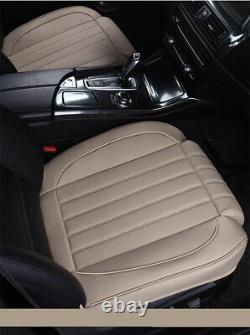 3PCS Car Seat Cover PU Leather Front Rear Set Full Surround Cushion Protector