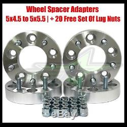 4 Wheel Adapters 5x4.5 To 5x5.5 1.25 Adapts Jeep Cj Wheels On Tj Mj Yj Kk Sj Xj