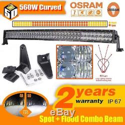 42Inch 560W 5D Curved Spot Flood Combo LED Work Light Bar Offroad 4WD Truck SUV
