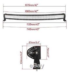 42Inch 560W 5D Curved Spot Flood Combo LED Work Light Bar Offroad 4WD Truck SUV