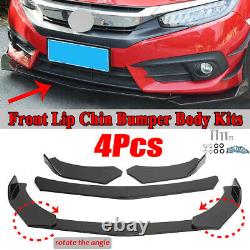 4PCS Carbon Fiber Look Front Bumper Lip Body Kit Splitter Spoiler For Universal