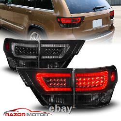 4PCS LED C Bar Tail Lights Pair For 2011-2013 Jeep Grand Cherokee Black Smoke