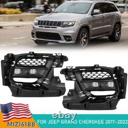 4PCS LED Fog Light Lamps with Cover Bezel For Jeep Grand Cherokee 2017-2022 LH&RH