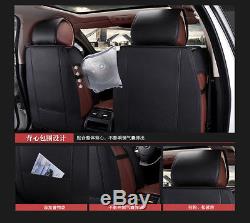 5-Seats Car Seat Cover Front+Rear Microfiber Leather Cushion withPillow All Season