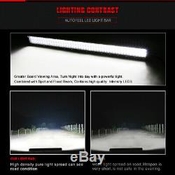 52 INCH 3825W 10D Tri row COMBO LED LIGHT BAR Dual Color Driving Fog Lamp Autofe