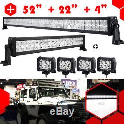 52INCH+22+18W LED Work Light Bar Offroad Fit For Ford F150F250F350F450F550 GMC