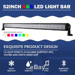 52inch 1000W CREE RGB LED Light Bar Strobe Flash Multi Color Halo Ring Bar Disco