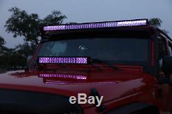 52inch 1000W CREE RGB LED Light Bar Strobe Flash Multi Color Halo Ring Bar Disco