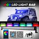 52inch 1000W RGB LED Light Bar Multi Color Halo Ring Offroad ATV Ford Jeep 50/54