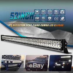 52inch 700W LED Light Bar SPOT FLOOD COMBO For Chevrolet Silverado GMC SUV US