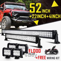 52inch 700w +24 280w+4 18w Spot Flood Combo Cree Led Light Bar For Jeep 50/54