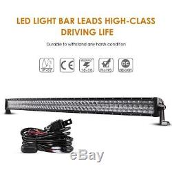 54 5D CREE CURVED LED LIGHT BAR Combo + 4 OFFROAD SUV FOG 4WD PICKUP BOAT 50