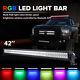 5D 42inch 800W Halo Ring RGB CREE LED Light Bar MultiColor Offroad Truck SUV 50