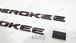 5PCS Matte Black Front Rear Door 4x4 Emblems 2022+ Jeep Grand Cherokee 2 Row WK
