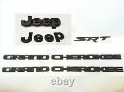 5pc 2014 2021 Matte Black Jeep Front Rear Srt Grand Cherokee Emblem Badge Oem