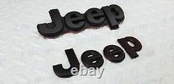 5pc 2014 2021 Matte Black Jeep Front Rear Srt Grand Cherokee Emblem Badge Oem