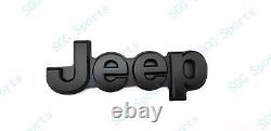 5pc Jeep Grand Cherokee 4x4 Front Rear Door Matte Black Replacement Emblem 17-21