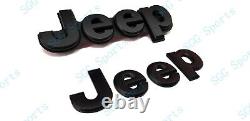 5pc Jeep Grand Cherokee 4x4 Front Rear Door Matte Black Replacement Emblem 17-21