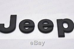 5pcs 2014-2018 Jeep Grand Cherokee Matte Black Replacement Nameplate Emblem OEM