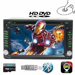 6.2 2Din HD 169 Bluetooth Car SUV 7 Colors GPS Navigation Stereo DVD CD Player