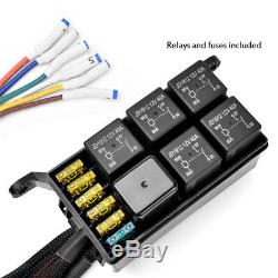 6 LED Switch Panel Relay Control BoxWiring Harness For Car Truck With 12V Power