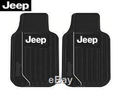6 Pc Jeep Elite Mopar Seat Covers Synthetic Leather & Front Rubber Floor Mats