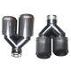 63mm Full Black Steel Carbon Fiber Tip Car Dual Muffler Exhaust Pipe LEFT+RIGHT