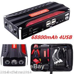 68800mAh Portable Car Jump Starter Pack Booster Battery Charger 4 USB Power Bank