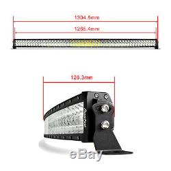 6D+ 700W 52Inch Curved Flood Spot LED Light Bar Offroad Truck 4WD Work Lamp 50'