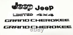 6PC Gloss Black Front Rear Door 4X4 LIMITED EMBLEM 2014-2021 Jeep Grand Cherokee