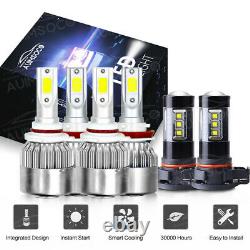 6Pcs White LED Headlights Fog Light Bulbs 6000K For GMC Sierra 3500HD 2007-2014