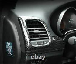 7×Carbon Fiber Dashboard Panel+Door Handle Trim For Jeep Grand Cherokee 2011+ABS