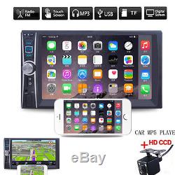 7''Double 2DIN Car DVD Player Bluetooth MP3/MP4/Audio/Video/USB Rearview+Camera