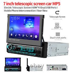 7 Flip Out Touch Screen Single DIN Car Stereo MP5 Player FM Radio USB Carplay
